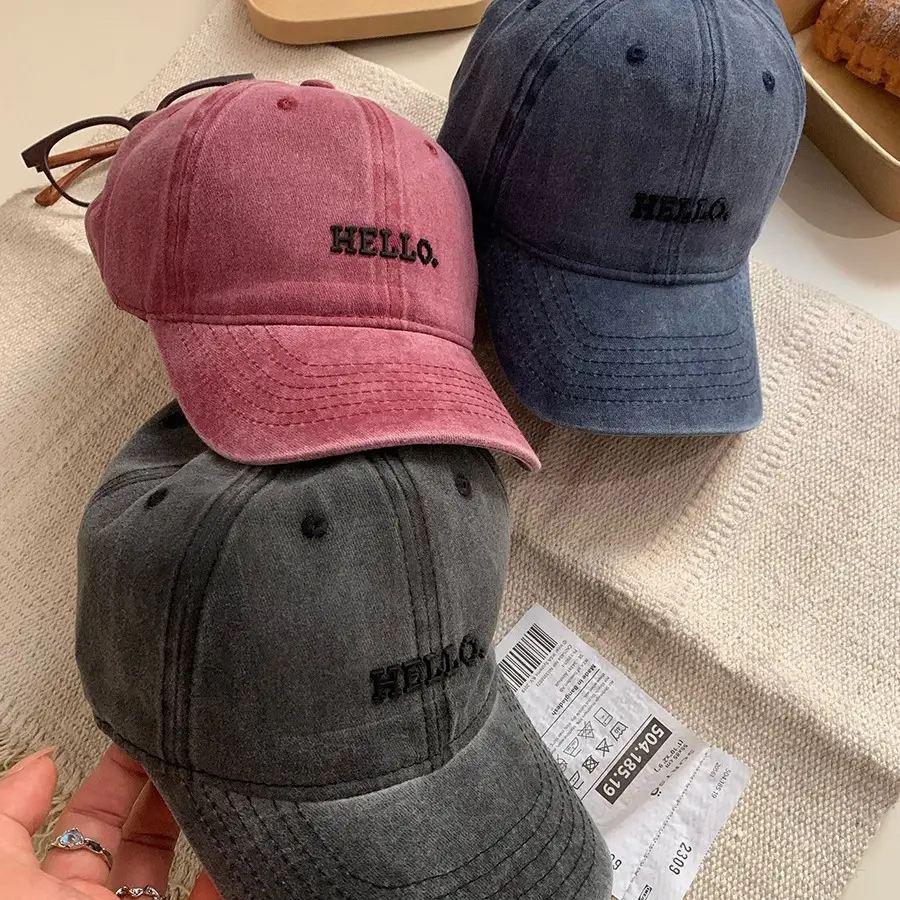 Hello Letter Embroidered Women's 2024 Cap - Image 9