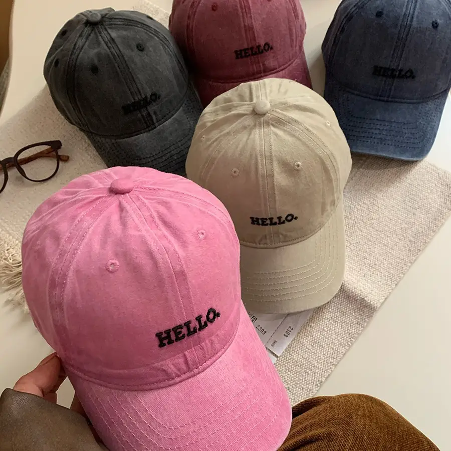 Hello Letter Embroidered Women's 2024 Cap - Image 10