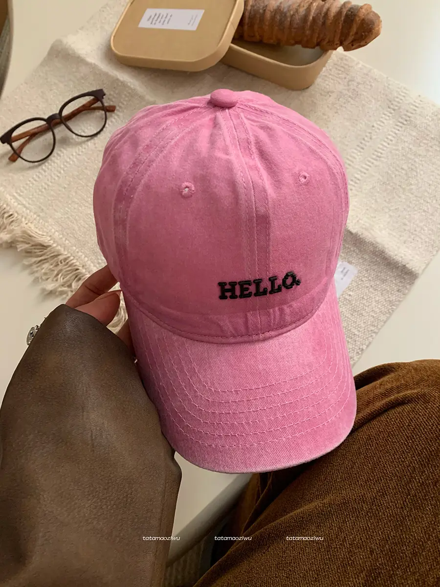 Hello Letter Embroidered Women's 2024 Cap - Image 2