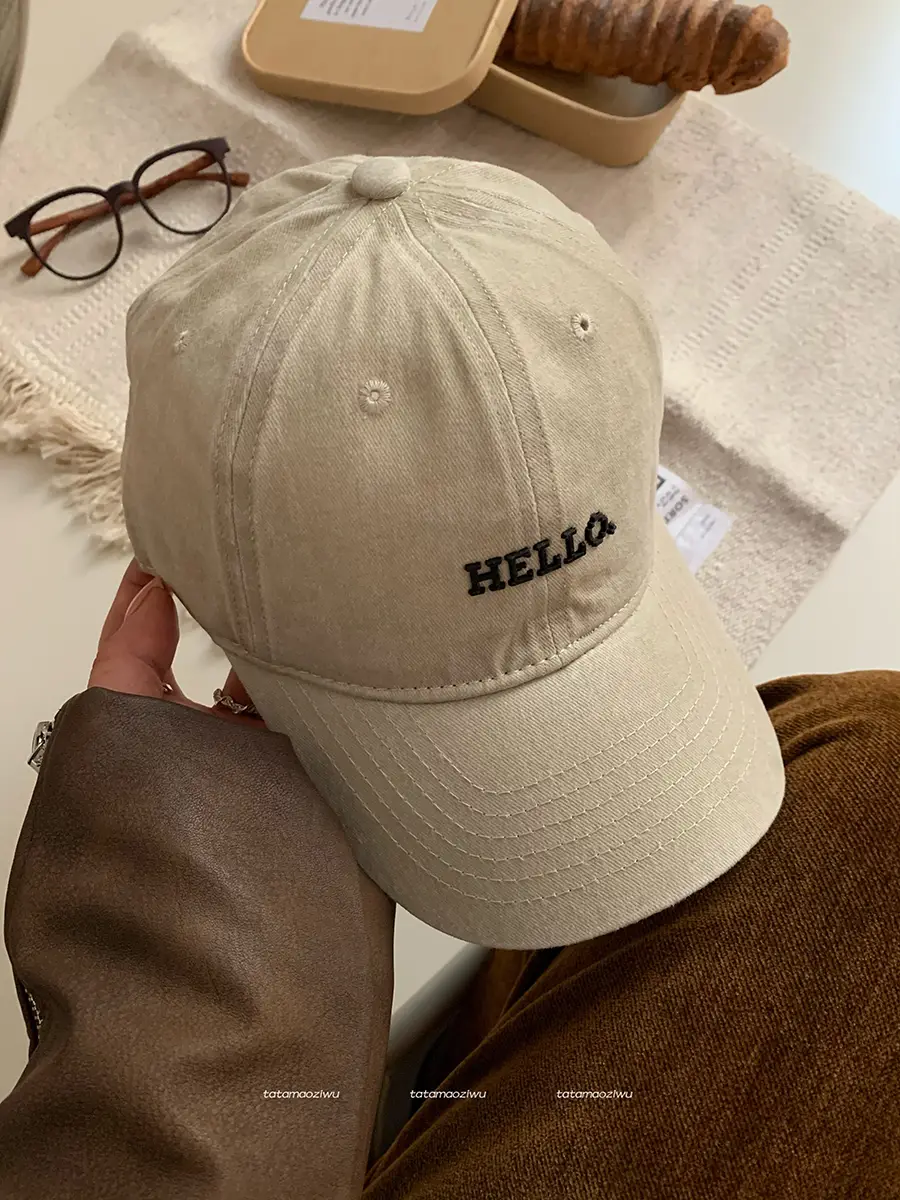 Hello Letter Embroidered Women's 2024 Cap - Image 3