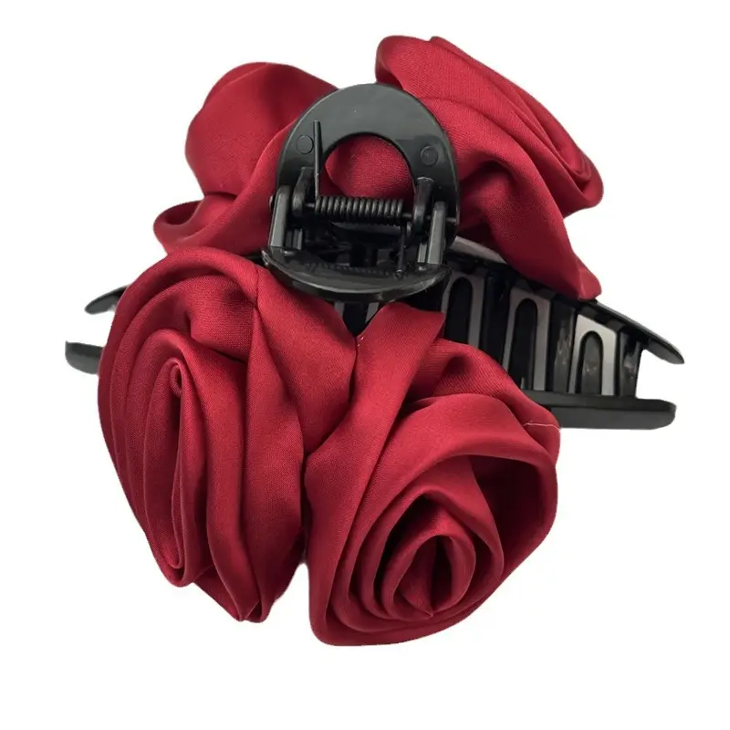 Black Rose Hairpin with High-Grade Shark Clip - Image 7