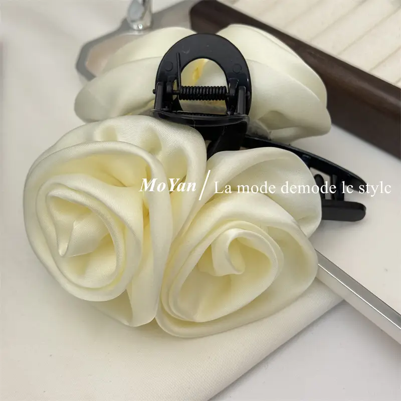 Black Rose Hairpin with High-Grade Shark Clip — feature 8