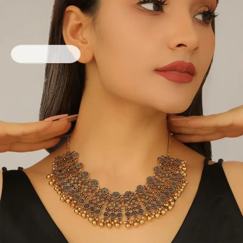 European and American Retro Exaggerated Stylish Earrings Ethnic Style Bohemian Temperament Necklace Earrings for Women Lightweight