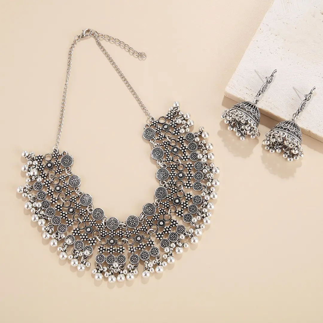 European and American Retro Exaggerated Stylish Earrings Ethnic Style Bohemian Temperament Necklace Earrings for Women Lightweight