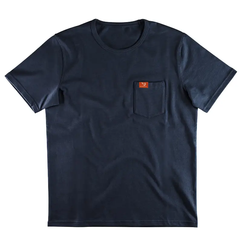 Men's White Cotton T-Shirt with Pocket & Logo — feature 14