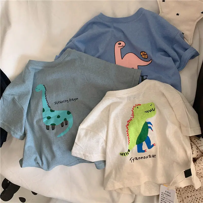 26 Kids Dinosaur T-Shirts Cotton Boys Summer
