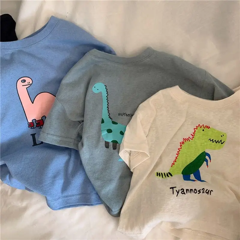 26 Kids Dinosaur T-Shirts Cotton Boys Summer