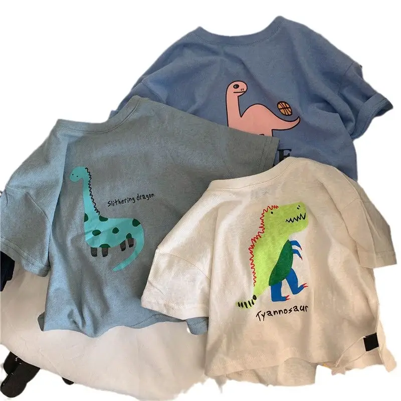 26 Kids Dinosaur T-Shirts Cotton Boys Summer