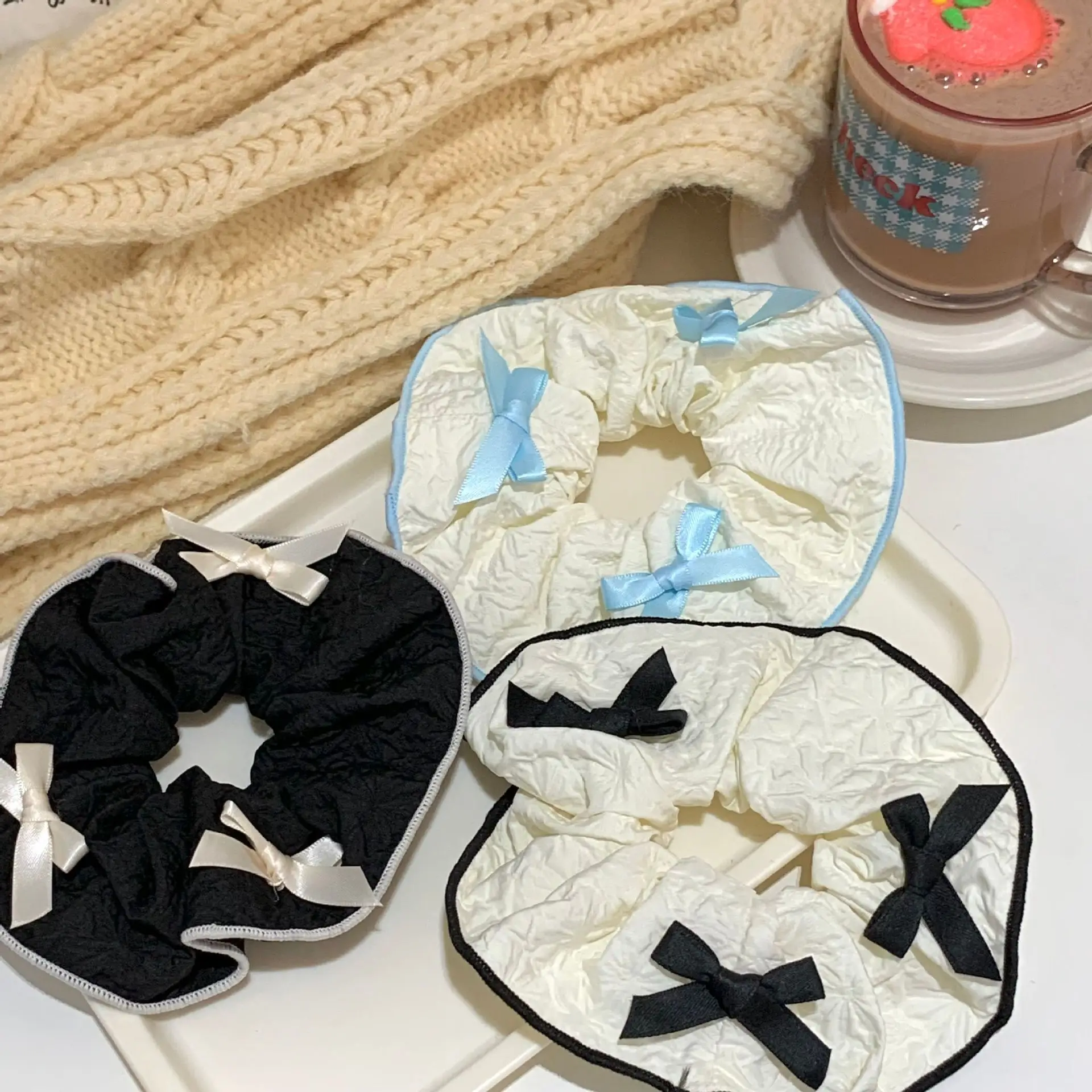 Sweet Girl Hair Bands Series Black White Bow Design - Image 24