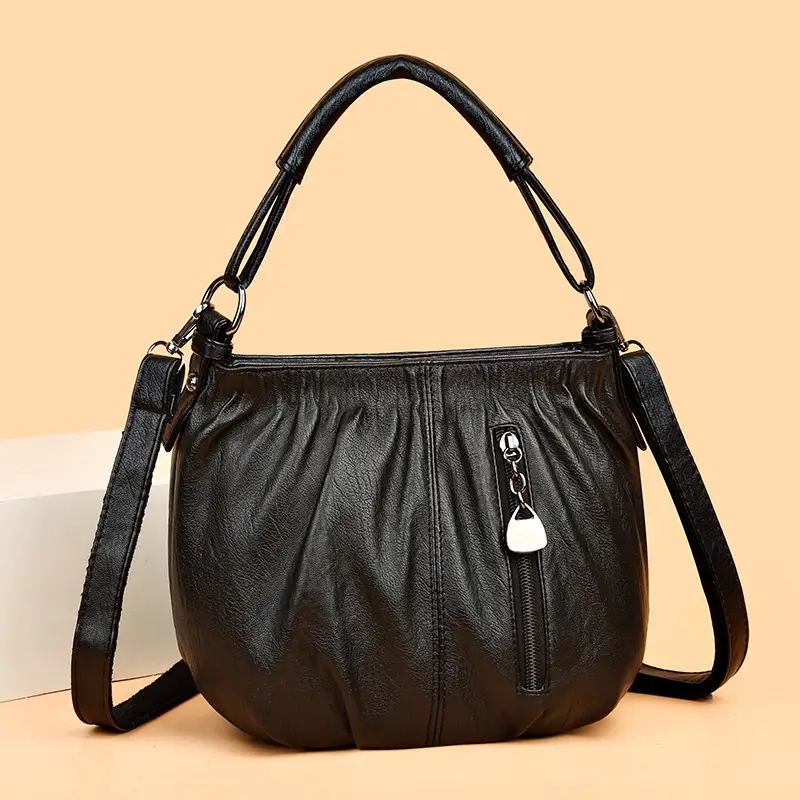 Brown Leather Crossbody Bag with Detachable Strap - Image 5