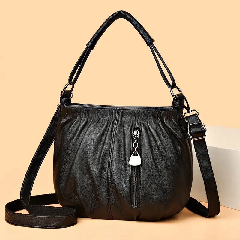 Brown Leather Crossbody Bag with Detachable Strap - Image 6