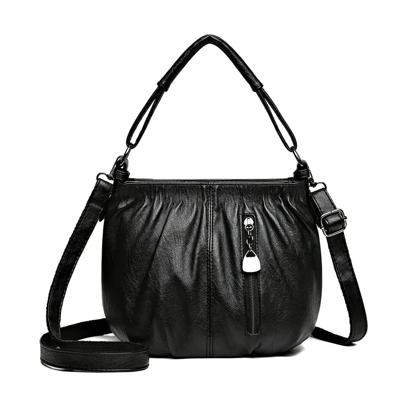 Brown Leather Crossbody Bag with Detachable Strap - Image 8