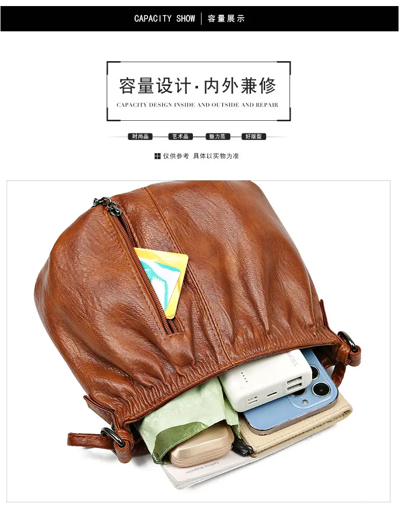 Brown Leather Crossbody Bag with Detachable Strap — feature 10