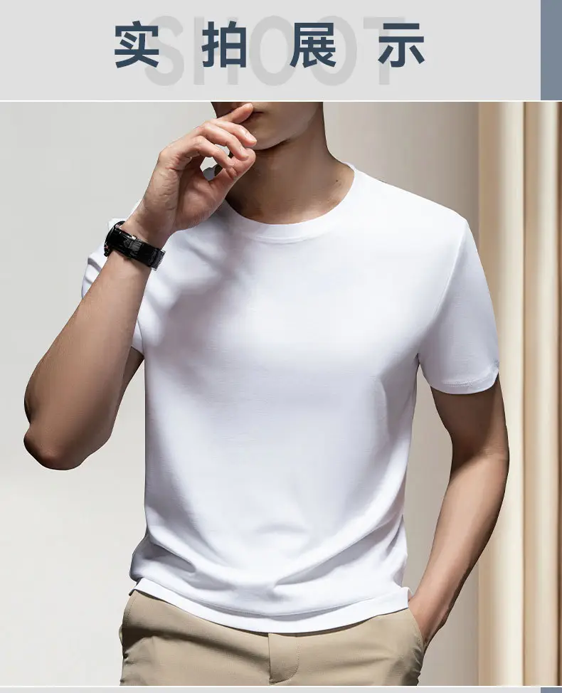 Men Black Cotton Crewneck T-Shirt High Density — feature 5