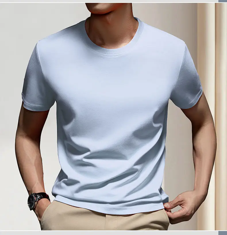 Men Black Cotton Crewneck T-Shirt High Density — feature 7