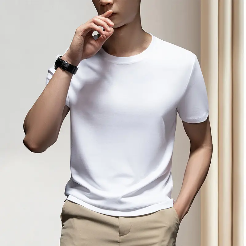 Men Black Cotton Crewneck T-Shirt High Density - Image 2