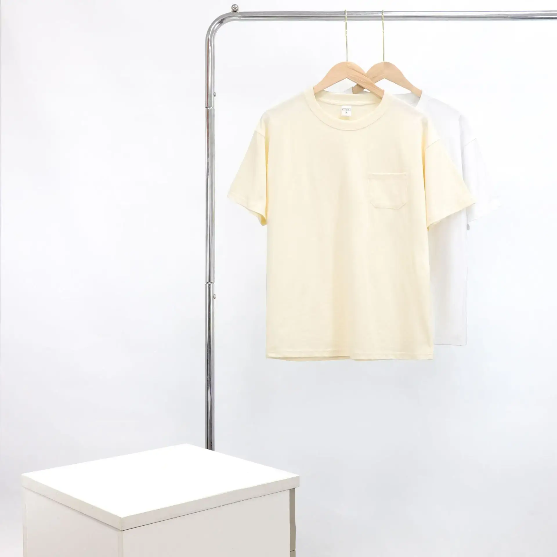 240g Cotton Round Neck T-Shirt Casual Loose Pocket Design - Image 8
