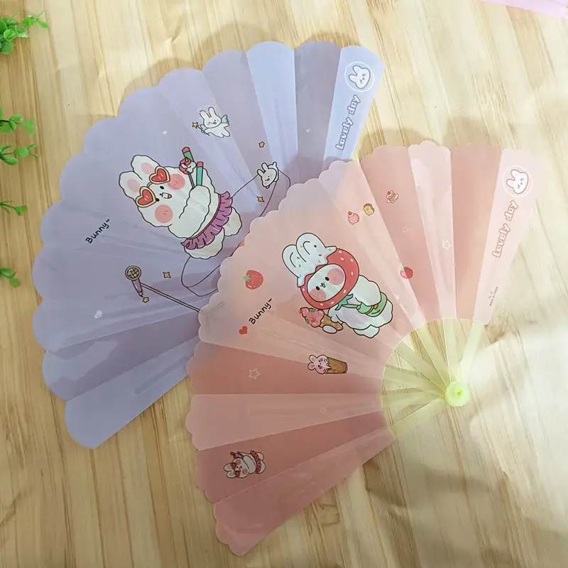 Cartoon Cute Plastic Folding Fan for Girls