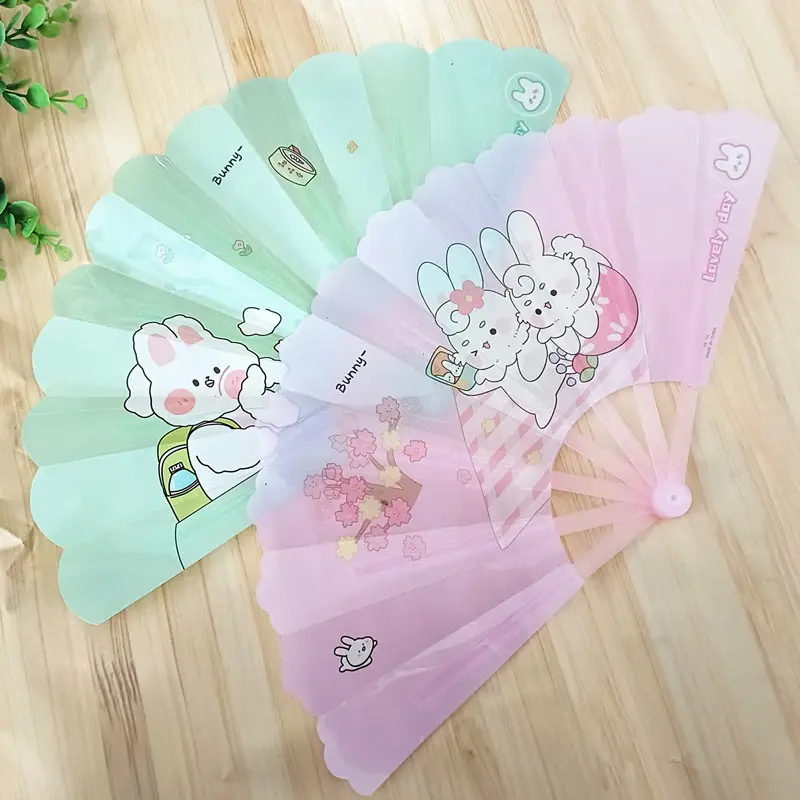 Cartoon Cute Plastic Folding Fan for Girls