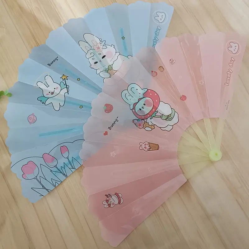 Cartoon Cute Plastic Folding Fan for Girls