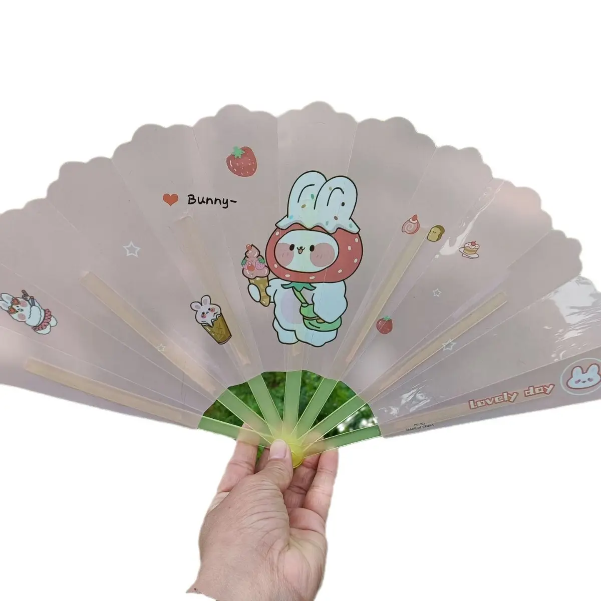 Cartoon Cute Plastic Folding Fan for Girls