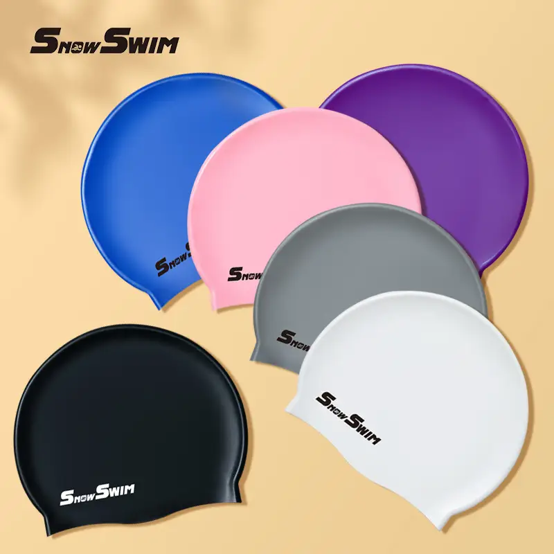 Adult silicone swimming cap men's and women's solid color Jie Jia same color color plus size Swimming cap manufacturer in stock plus LOGO