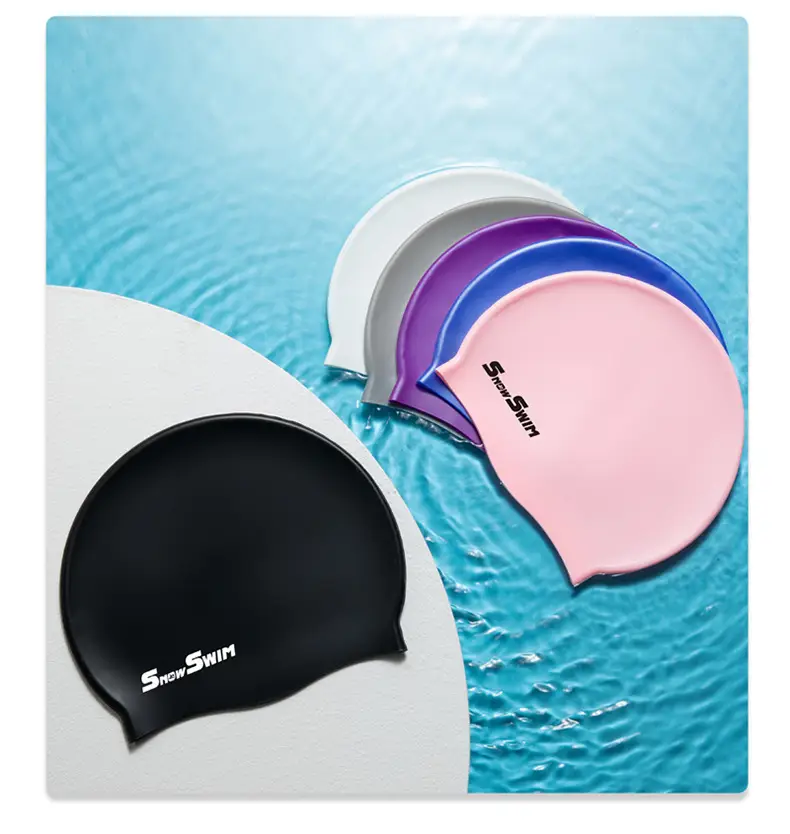 Adult silicone swimming cap men's and women's solid color Jie Jia same color color plus size Swimming cap manufacturer in stock plus LOGO — feature 15