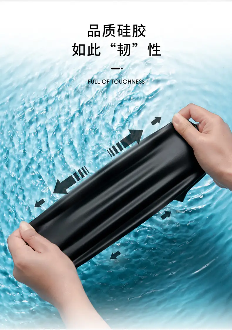 Adult silicone swimming cap men's and women's solid color Jie Jia same color color plus size Swimming cap manufacturer in stock plus LOGO — feature 7