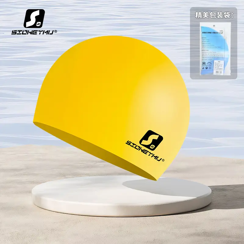 Adult silicone swimming cap men's and women's solid color Jie Jia same color color plus size Swimming cap manufacturer in stock plus LOGO