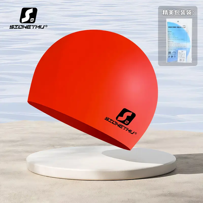 Adult silicone swimming cap men's and women's solid color Jie Jia same color color plus size Swimming cap manufacturer in stock plus LOGO