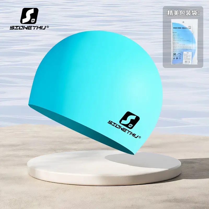 Adult silicone swimming cap men's and women's solid color Jie Jia same color color plus size Swimming cap manufacturer in stock plus LOGO