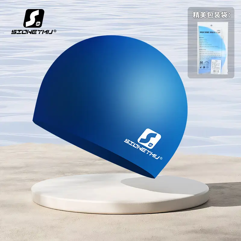 Adult silicone swimming cap men's and women's solid color Jie Jia same color color plus size Swimming cap manufacturer in stock plus LOGO