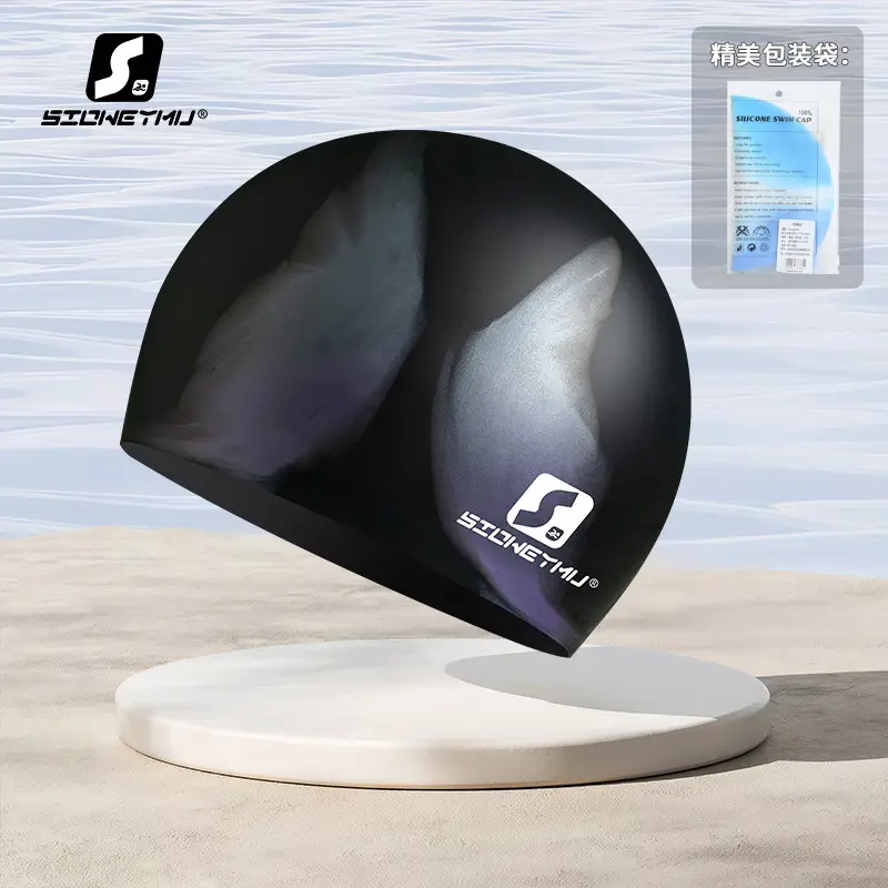 Adult silicone swimming cap men's and women's solid color Jie Jia same color color plus size Swimming cap manufacturer in stock plus LOGO