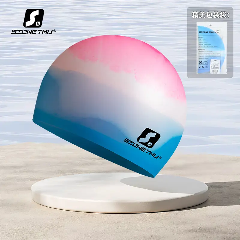 Adult silicone swimming cap men's and women's solid color Jie Jia same color color plus size Swimming cap manufacturer in stock plus LOGO