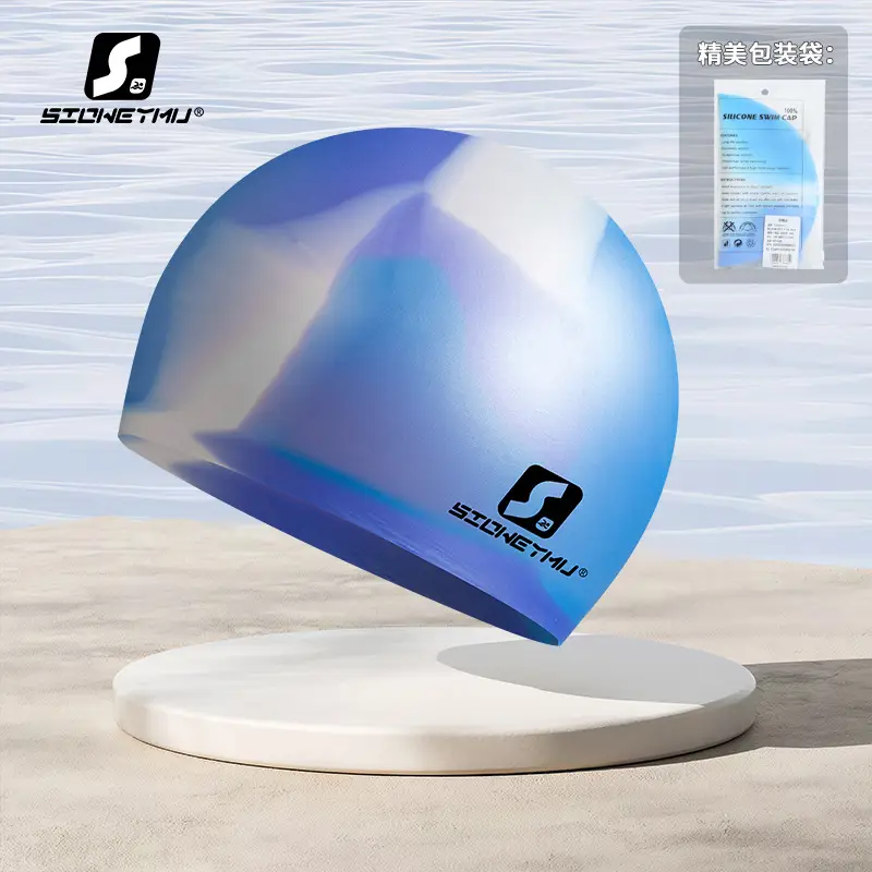 Adult silicone swimming cap men's and women's solid color Jie Jia same color color plus size Swimming cap manufacturer in stock plus LOGO