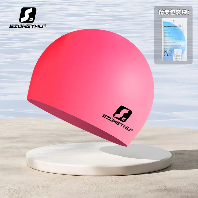 Adult silicone swimming cap men's and women's solid color Jie Jia same color color plus size Swimming cap manufacturer in stock plus LOGO