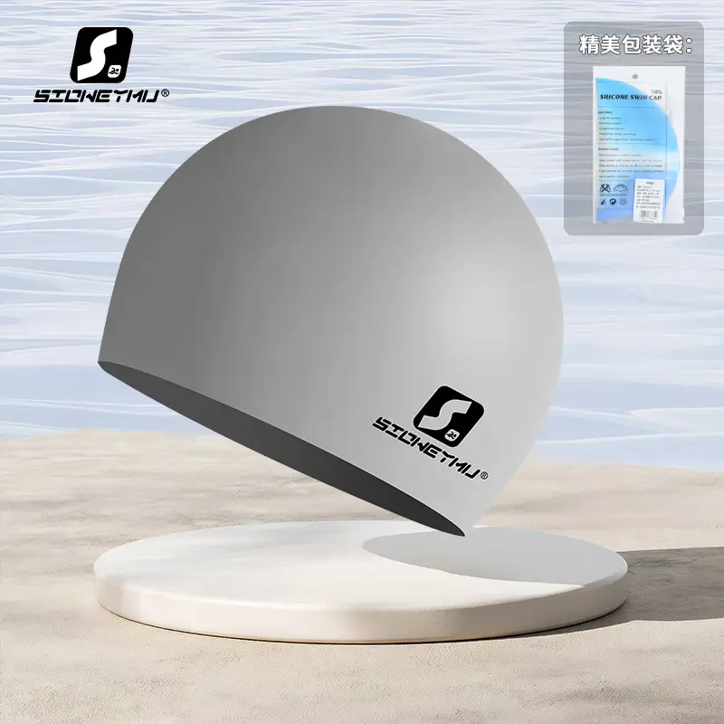 Adult silicone swimming cap men's and women's solid color Jie Jia same color color plus size Swimming cap manufacturer in stock plus LOGO