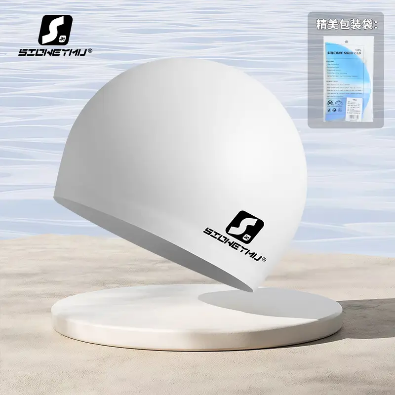 Adult silicone swimming cap men's and women's solid color Jie Jia same color color plus size Swimming cap manufacturer in stock plus LOGO