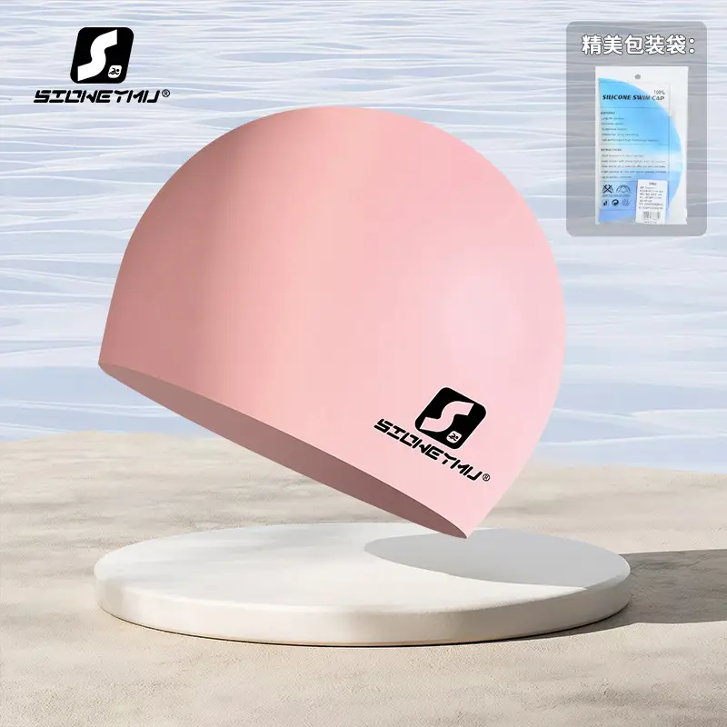 Adult silicone swimming cap men's and women's solid color Jie Jia same color color plus size Swimming cap manufacturer in stock plus LOGO