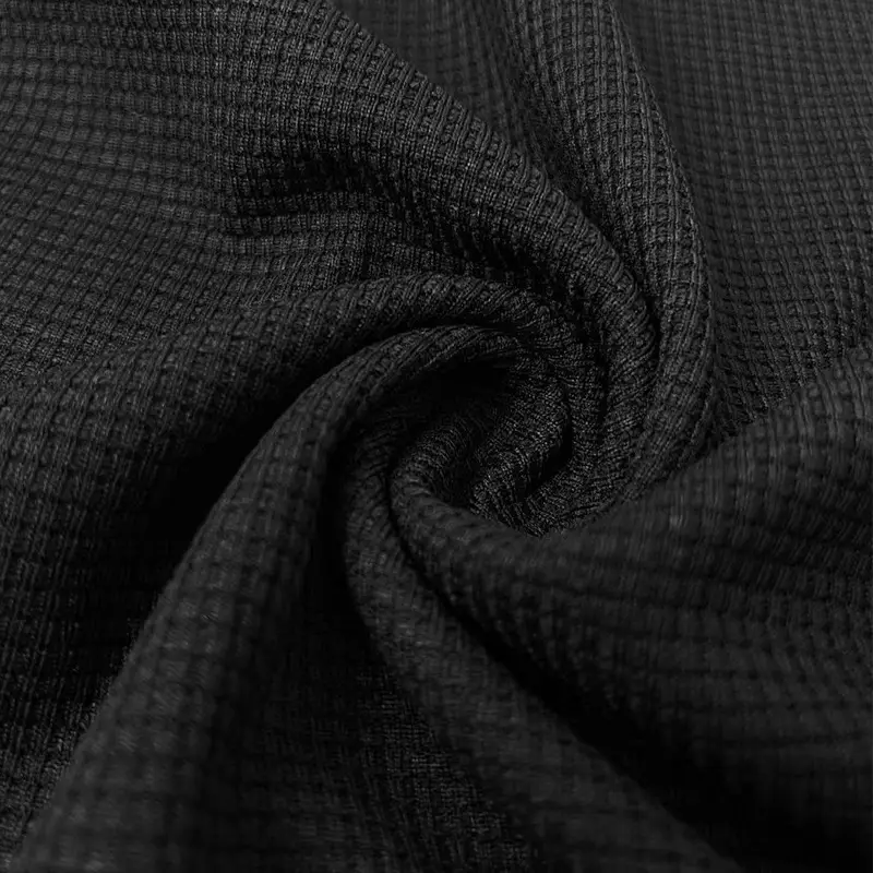 Men's Grey V-Neck Waffle Polo Shirt Short Sleeve — feature 25