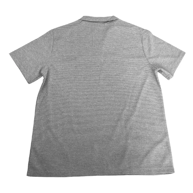 Men's Grey V-Neck Waffle Polo Shirt Short Sleeve — feature 28