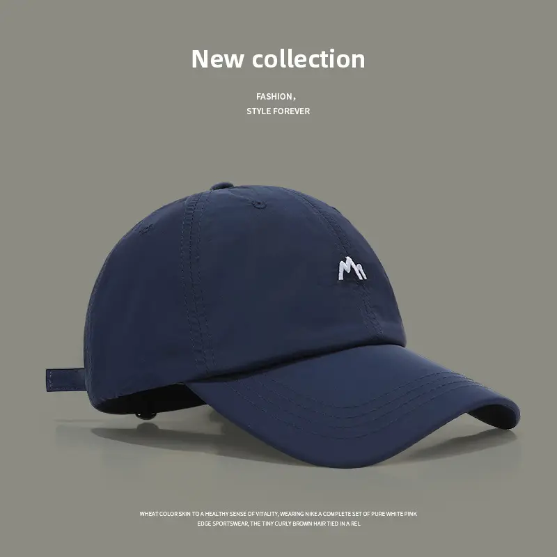 Men Embroidered Hiking Cap Blue Large