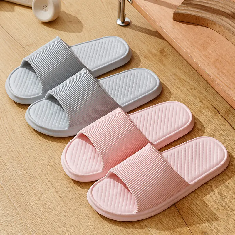 Casual Stripesd Sandals for Women, Summer Home Use, Indoor Bathroom Slippers, Lightweight Non-Slip Couple Slippers for Men - Image 10