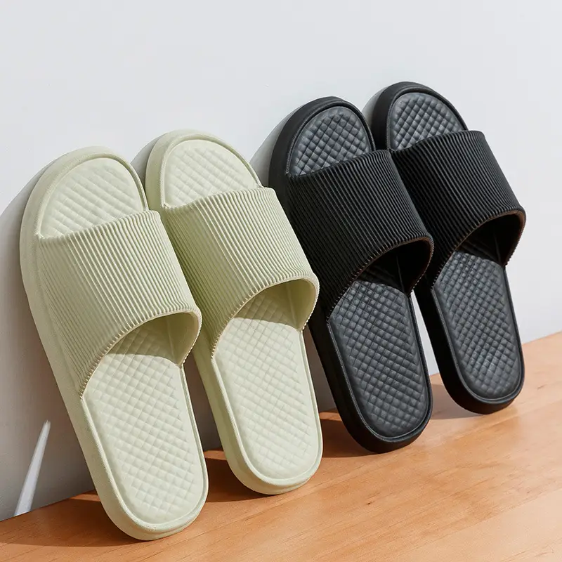 Casual Stripesd Sandals for Women, Summer Home Use, Indoor Bathroom Slippers, Lightweight Non-Slip Couple Slippers for Men - Image 11