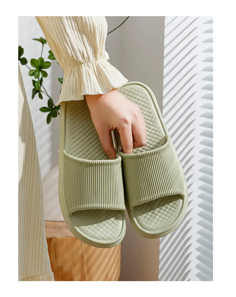 Casual Stripesd Sandals for Women, Summer Home Use, Indoor Bathroom Slippers, Lightweight Non-Slip Couple Slippers for Men — feature 10