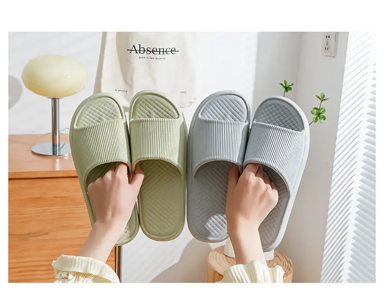 Casual Stripesd Sandals for Women, Summer Home Use, Indoor Bathroom Slippers, Lightweight Non-Slip Couple Slippers for Men — feature 11