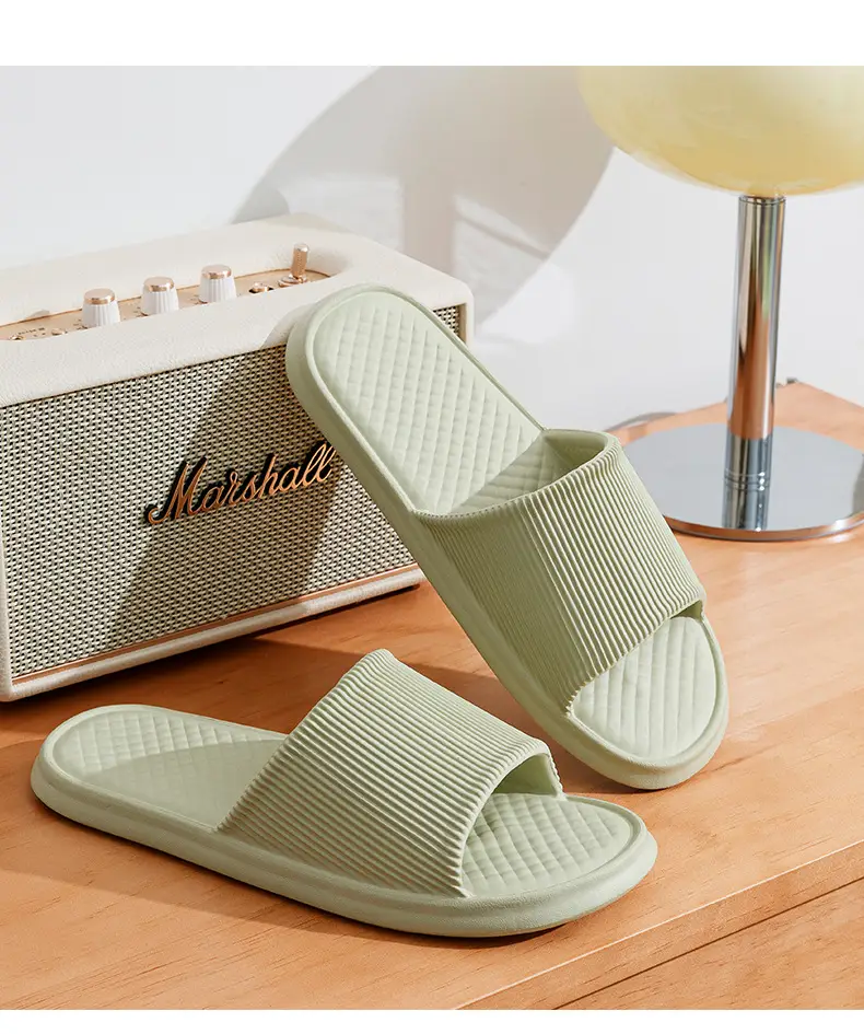 Casual Stripesd Sandals for Women, Summer Home Use, Indoor Bathroom Slippers, Lightweight Non-Slip Couple Slippers for Men — feature 15