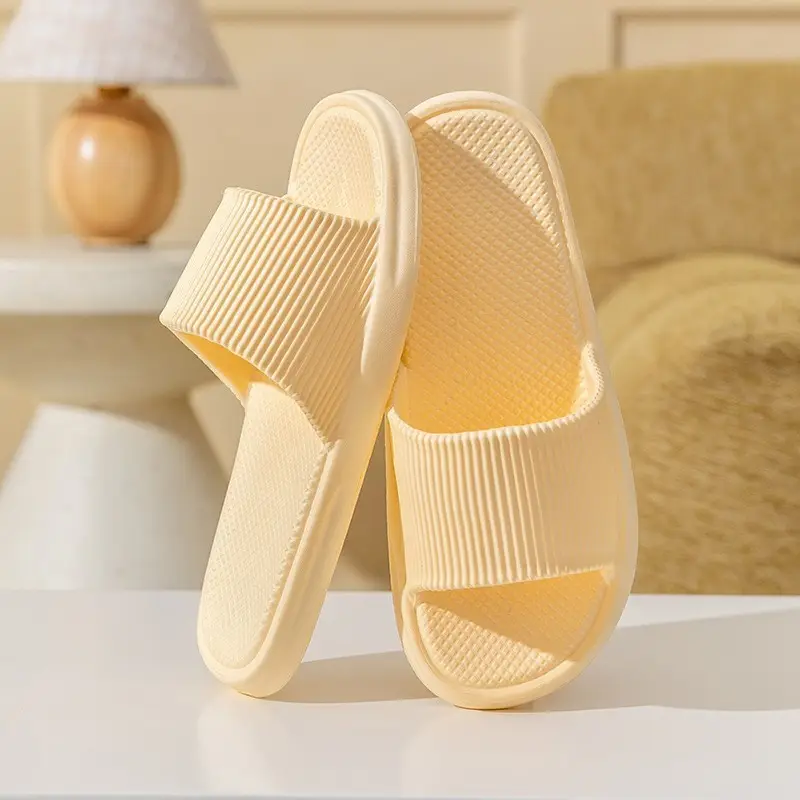 Casual Stripesd Sandals for Women, Summer Home Use, Indoor Bathroom Slippers, Lightweight Non-Slip Couple Slippers for Men - Image 2