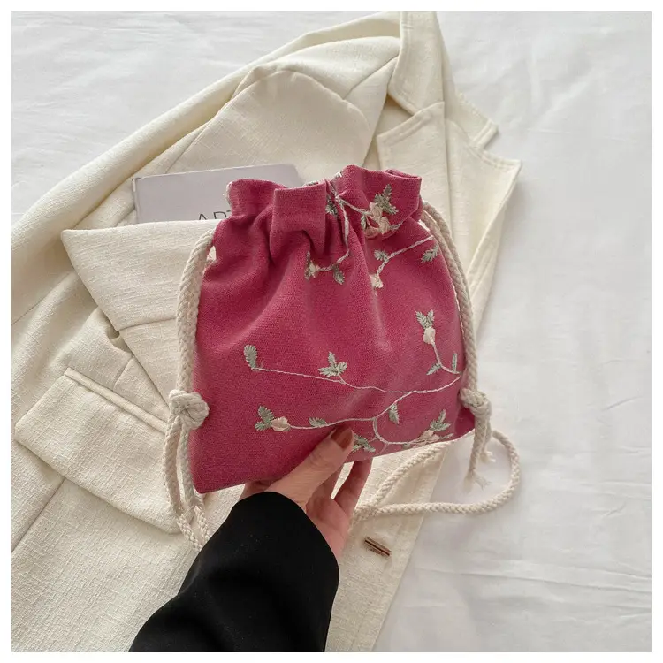 Women's Black Drawstring Shoulder Messenger Bag 2024 — feature 21