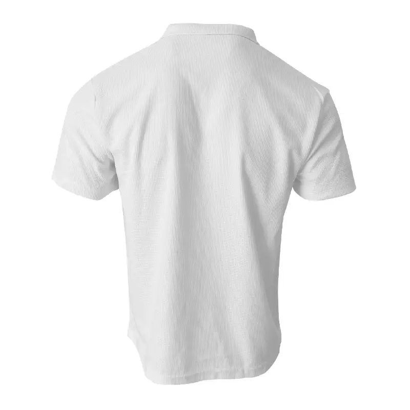 Men's White Lapel T-Shirt Heavy Waffle Oversize — feature 16